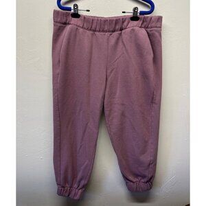 A New Day Womens XL Fleece Jogger Sweatpants Elastic Waist Mauve Comfort Cozy